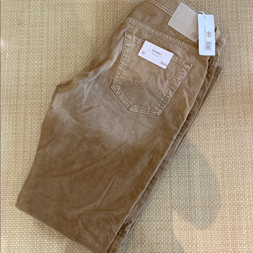 AG Adriano Goldschmied Men's Brown Slim Corduroys